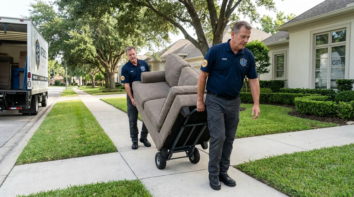 Local residential moving crew loading furniture in Puyallup, WA